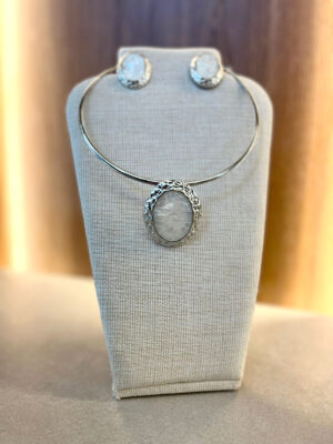 Conjunto com Aro Prata com detalhe Madre Perola